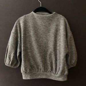 Leith Nordstrom Gray Balloon Sleeve Top XS